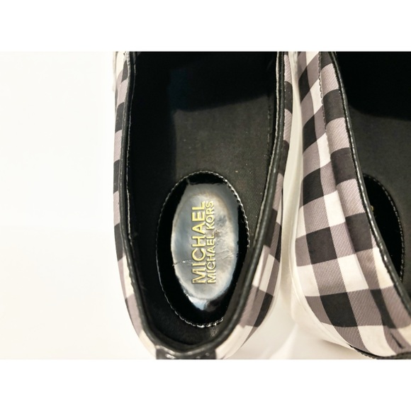 Michael Kors Black & White Plaid Slip-On Shoes, Size 10 - Picture 7 of 10